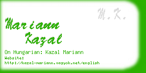 mariann kazal business card